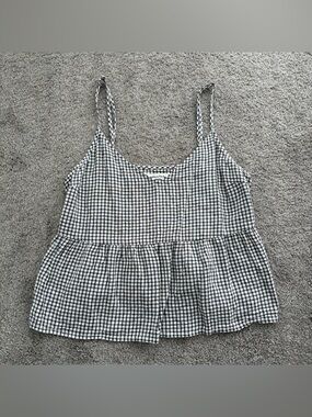 Abercrombie Gingham Peplum Cami Tank Top